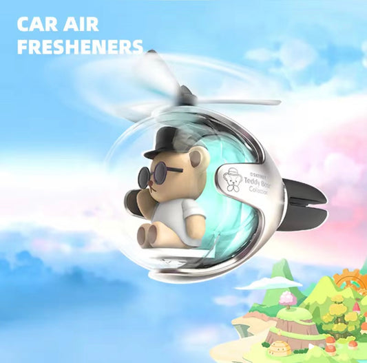 Creative Bear Pilot Car Air Freshener Vent Clip - Add a Cute & Luminous Decoration to Your Automotive Air Outlet!
