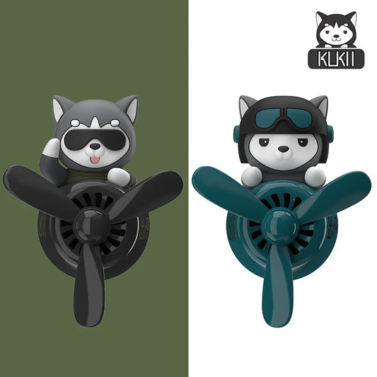 Car Air Freshener Bear Pilot Auto Accessories Interior Perfume Diffuser Rotating Propeller Outlet Fragrance Magnetic Design
